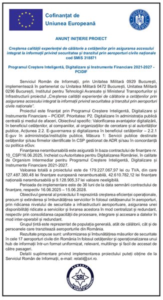 Anunt initiere proiect